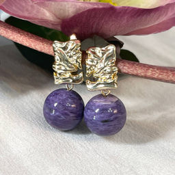 Серьги крупные из Чароита