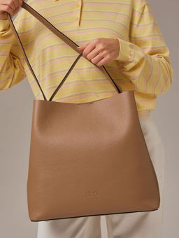 Кожаная сумка шоппер Olga DBR 30948 коричневый капучино фото 3