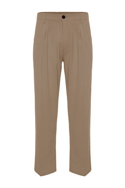 Bej Pileli Klasik Baggy Fit Kumas Pantolon TMNSS24PL00024