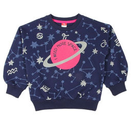 CRB wear/CWK 62507 Джемпер для девочки, темно-синий/Ex.Cherubino  фото 2