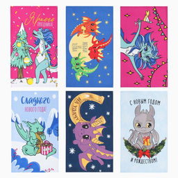 Набор полотенец Доляна Яркого праздника 28х46 см - 6 шт, 100% хл, рогожка 164 г/м2