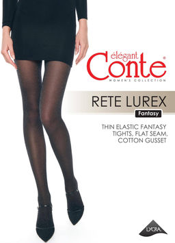 Колготки фантазийные CONTE Сияющие колготки с имитацией мелкой сетки RETE LUREX nero