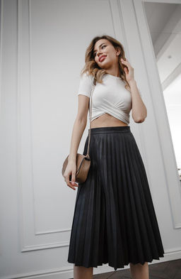 Юбка плиссе черный