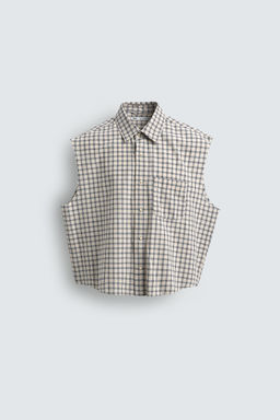 Рубашка Tank Boxy Fit клетчатая бежевого цвета
