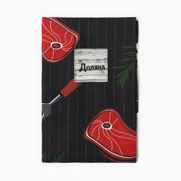 Набор полотенец кухонных Доляна. Главный на кухне, 35?60 см - 2 шт., рогожка, хлопок 100%, 160 г/м?