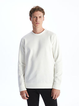 Bisiklet Yaka Uzun Kollu Erkek Kal?n Sweatshirt