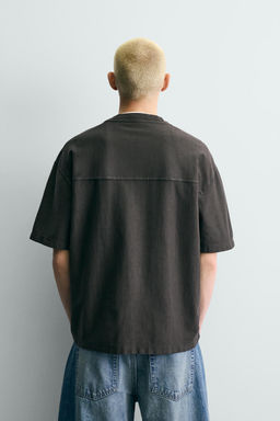 CAMISETA LAVADA ESTAMPADOS / Gris antracita - Zara фото 3