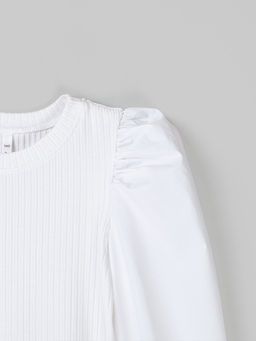 Блузка из лапши для девочки Белая 7+ - Bungly фото 3