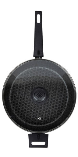 60692634 Сотейник 260мм, 2 ручки, стекл.крышка "Кружево"