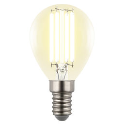 LED-G45-4W/3000K/E14/CL GLY01TR Лампа светодиодная. Форма "шар", прозрачная. Серия Яркая A++. Теплый белый свет (3000K). Картон. ТМ Uniel
