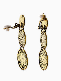 Цена за 2 шт. Клипсы «Три диска», цвет чернёное золото