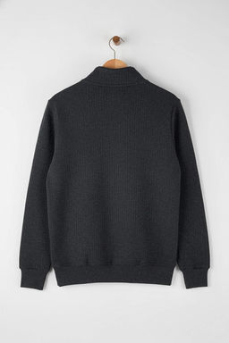 Siyah Regular/Normal Kesim Dokulu Etiket Detayl? Fermuarl? Sweatshirt TMNAW26SW00062 - Trendyolmilla фото 36