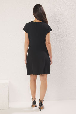 Siyah A Kesim Buzgu Detayl? Mini Dokuma Elbise TWOSS25EL00588 - Trendyolmilla фото 4