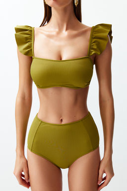 TRENDYOLMILLA Fusya Bralet F?rf?rl? Dokulu Yuksek Bel Hipster Bikini Tak?m? TBESS22BT0049 фото 42