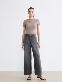 Wideleg Kad?n Jean Pantolon