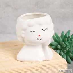 Кашпо 8,5х7x10 см Спящяя девочка / WN10 /уп 100/ белое