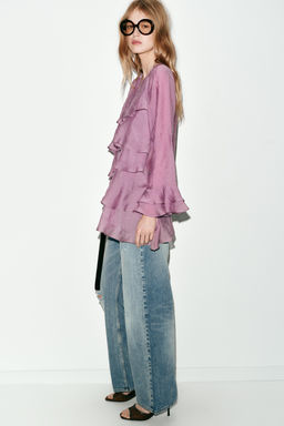 ASYMMETRIC RUFFLED TOP - Zara фото 13