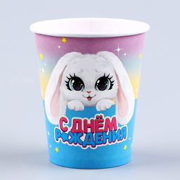Посуда одноразовая бумажная «Зайка», 6 тарелок, 6 стаканов, 1 гирлянда