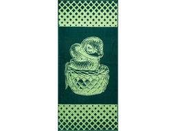 6с102.411ж1 Змейка в корзинке(еловый) Полотенце махровое 67х150см