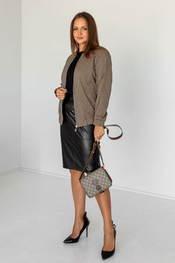 Бомбер Б-03 бежево-черный