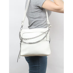 Сумка женская искусственная кожа VSH-V-0371, 1отд+карм/перег, плечевой ремень, белый SALE 260499 - Adelia фото 5