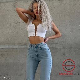 Женские джинсы клеш от колена - Zum ming фото 2