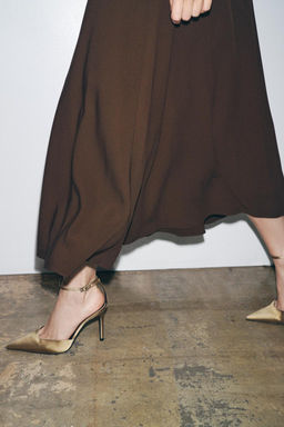 SATIN HIGH-HEEL SHOES WITH STRAP - Zara фото 2