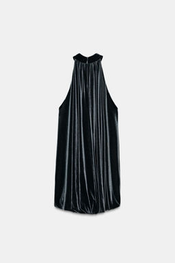 VELVET BUBBLE HEM MINI DRESS - Zara фото 9