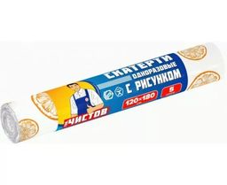 ТОВ.ЧИСТОВ скатерть одноразовая с рисунком 120х180см (5шт) в рулоне