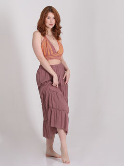 Юбка цвета какао летняя штапель - Almond фото 7