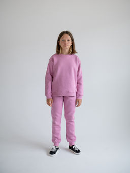 Костюм для девочки утепленный свитшот+брюки, розовый - Lesi kids фото 6