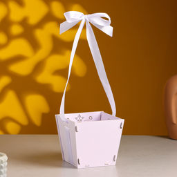 Кашпо деревянное Самой лучшей маме (12*12*10,5) Сиреневый пастель-белый - Simaland фото 2