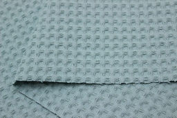 Вафельное премиум-полотно Italy цв.Св.голубой мох, ш.1.5м, хлопок-100%, 240гр/м.кв - Купава фото 3