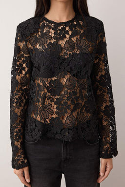 Siyah Vatka Detayl? Dokuma Gupur Bluz TWOAW26BZ00336