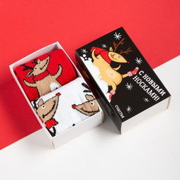 Носки мужские новогодние KAFTAN «Олень», набор 2 пары, размер 41-44