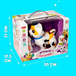 Робот кот Умный питомец ZHORYA, программируемый, на пульте управления, интерактивный: звук, свет, танцующий, музыкальный, на батарейках, на русском языке, белый - Simaland фото 6