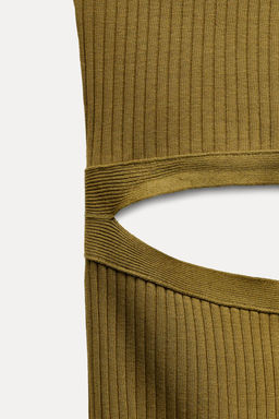 CUT-OUT RIBBED DRESS - Zara фото 3