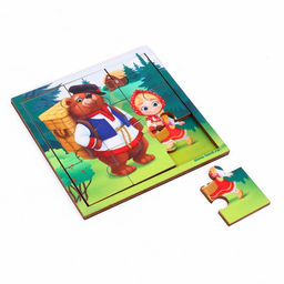 Пазл Миша и Маша - Лесная мастерская фото 3