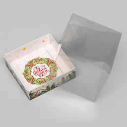 Цена за 3 шт. Коробка для кондитерских изделий, новогодняя упаковка «С Новым годом», 10×10×10 см