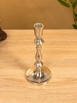 Подсвечник "Зима" 8,5х8,5х21 см, алюминий, цв. Серебро