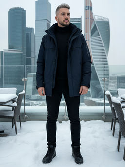 Горнолыжная куртка мужская зимняя темно-синего цвета 2412TS - Mtforce фото 4