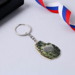 Цена за 2 шт. Магнит и брелок на 23 Февраля Граната, подарочный набор : 2 предмета - Сима-ленд фото 5