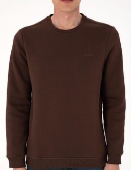 Kahverengi 3 _plik Regular Fit __i Polarl_ Bisiklet Yaka Basic Sweatshirt - Pierre cardin фото 6