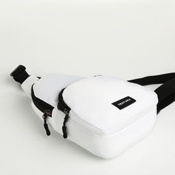 Сумка-слинг на молнии TEXTURA, наружный карман, белая