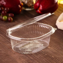 Цена за 330 шт. Контейнер одноразовый с неразъёмной крышкой ПР-РКС «АВС», 500 мл, пластик, 15.9×13×5.5 см, прозрачный