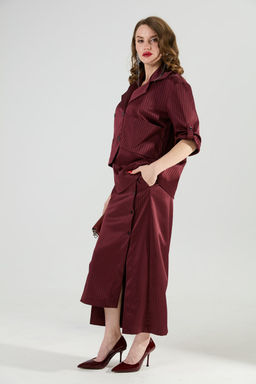 Юбка NIKVA н971-5 бургунди в полоску фото 4