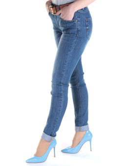D368 BLUE Джинсы зауженные женские DIOVES