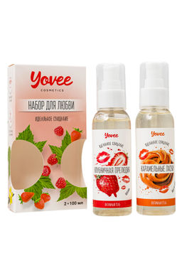 Набор гелей-смазок Yovee для любви (721003+721013), вкусовые (клубника+карамель), 2х100 мл