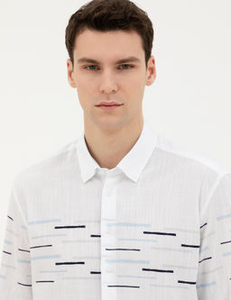 Lacivert Slim Fit Uzun Kollu G_mlek