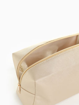 Косметичка женская на молнии, объёмная, золотой